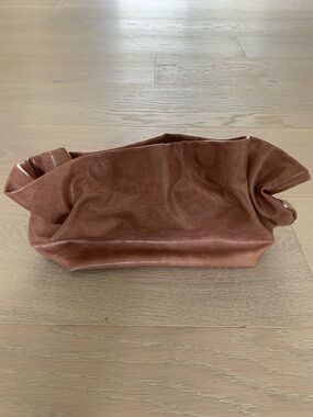 Anthropologie Slouchy Blush Leatherette Wristlet Clutch